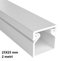 Canalina Passacavi Bianca 25X25 In Plastica e Coperchio Lunghezza 2 Metri ART. 5622525 ELMARK