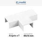 Angolo a T Per 3 Canaline Passacavi 40X16 In Plastica Bianco ART. 56240163 ELMARK