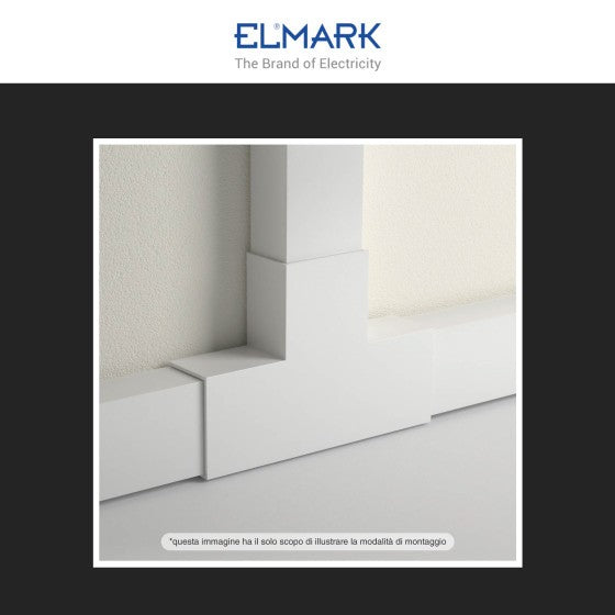 Angolo a T Per 3 Canaline Passacavi 40X16 In Plastica Bianco ART. 56240163 ELMARK