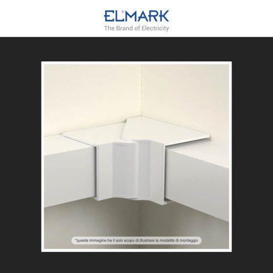 Angolo Interno Regolabile Per 2 Canaline Passacavi 60X60 In Plastica Bianco ART. 56260602 ELMARK