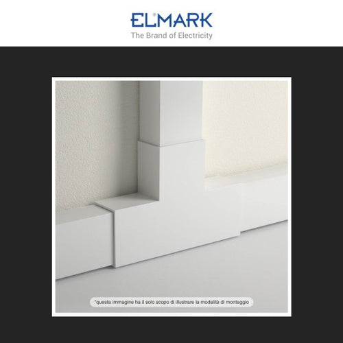 Angolo a T Per 3 Canaline Passacavi 60X60 In Plastica Bianco ART. 56260603 ELMARK