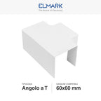 Angolo a T Per 3 Canaline Passacavi 60X60 In Plastica Bianco ART. 56260603 ELMARK