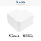 Angolo a L Per 2 Canaline Passacavi 60X60 In Plastica Bianco ART. 56260604 ELMARK