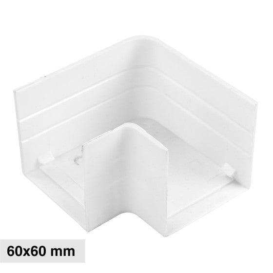 Angolo a L Per 2 Canaline Passacavi 60X60 In Plastica Bianco ART. 56260604 ELMARK