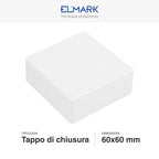 Tappo Di Chiusura Per Canaline Passacavi 60X60 In Plastica Bianco ART. 56260606 ELMARK