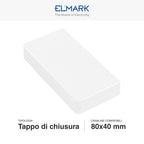 Tappo Di Chiusura Per Canaline Passacavi 80X40 In Plastica Bianco ART. 56280406 ELMARK