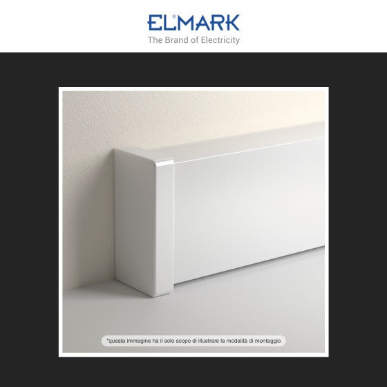 Tappo Di Chiusura Per Canaline Passacavi 80X40 In Plastica Bianco ART. 56280406 ELMARK