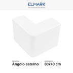 Angolo Esterno Per 2 Canaline Passacavi 80X40 In Plastica Bianco ART. 56280401 ELMARK