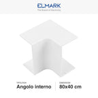 Angolo Interno Per 2 Canaline Passacavi 80X40 In Plastica Bianco ART. 56280402 ELMARK