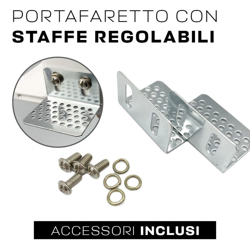 Kit 15 Portafaretto in Gesso Ceramico Quadrato Con Vetro + 15 Lampadine GU10