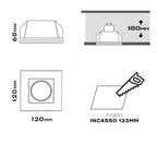 Kit 30 Portafaretto in Gesso Ceramico Quadrato Con Vetro + 30 Lampadine GU10