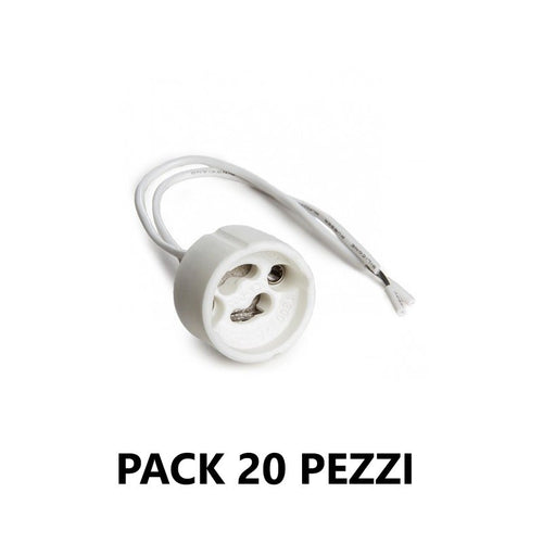 Pack 20 Pezzi Portalampada In Ceramica per GU10