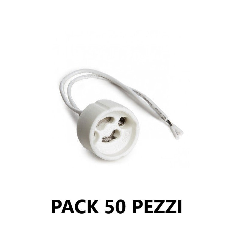 Pack 50 Pezzi Portalampada In Ceramica per GU10