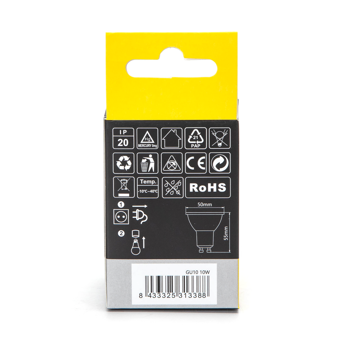 Faretto Led GU10 10W SMD Apertura 120-160 Gradi Naturale 4000K