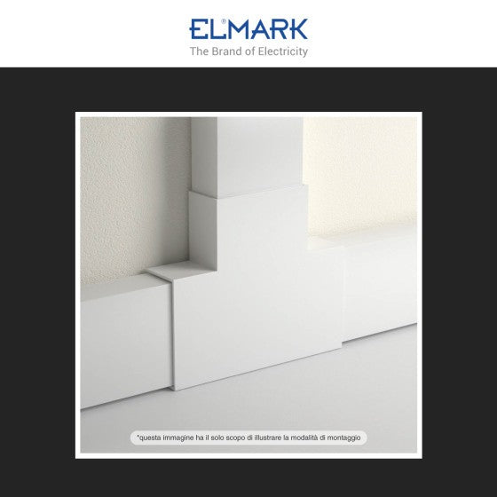 Angolo a T Per 3 Canaline Passacavi 80X40 In Plastica Bianco ART. 56280403 ELMARK
