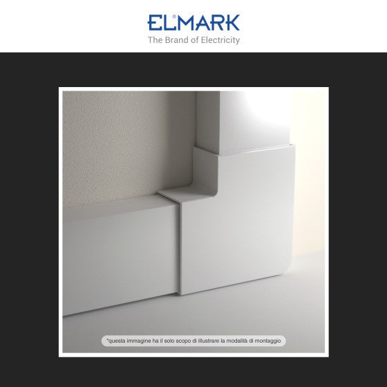 Angolo a L Per 2 Canaline Passacavi 80X40 In Plastica Bianco ART. 56280404 ELMARK