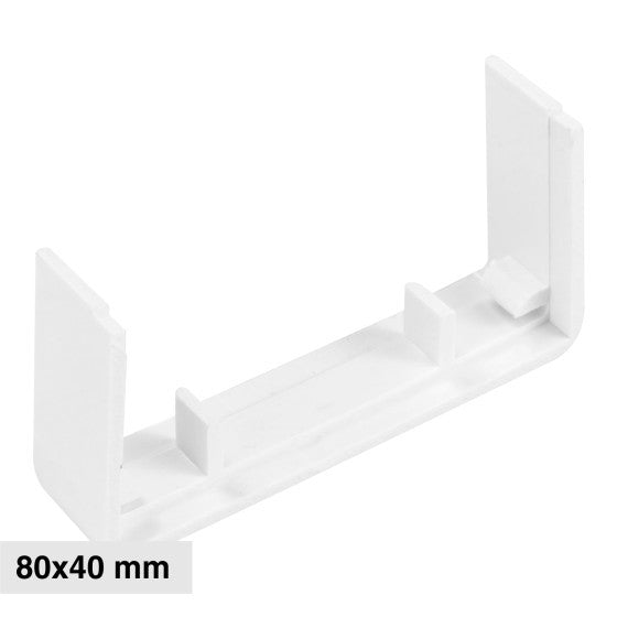 Connettore Giunto Per Canaline Passacavi 80X40 In Plastica Bianco ART.56280405 ELMARK