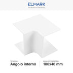 Angolo Interno Per 2 Canaline Passacavi 100X40 In Plastica Bianco ART. 562100402 ELMARK
