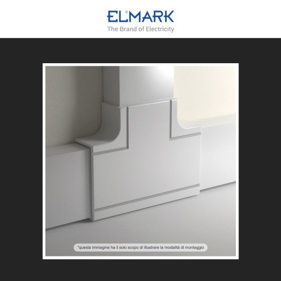 Angolo a T Per 3 Canaline Passacavi 100X40 In Plastica Bianco ART. 56100403 ELMARK