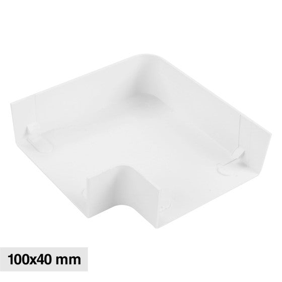 Angolo a L Per 2 Canaline Passacavi 100X40 In Plastica Bianco ART. 562100404 ELMARK