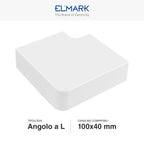 Angolo a L Per 2 Canaline Passacavi 100X40 In Plastica Bianco ART. 562100404 ELMARK