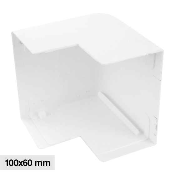 Angolo Esterno Per 2 Canaline Passacavi 100X60 In Plastica Bianco ART. 562100601 ELMARK