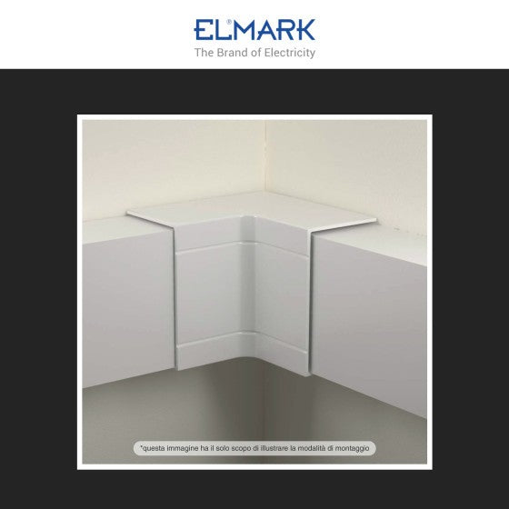 Angolo Interno Per 2 Canaline Passacavi 100X60 In Plastica Bianco ART. 562100602 ELMARK