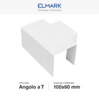 Angolo a T Per 3 Canaline Passacavi 100X60 In Plastica Bianco ART. 562100603 ELMARK