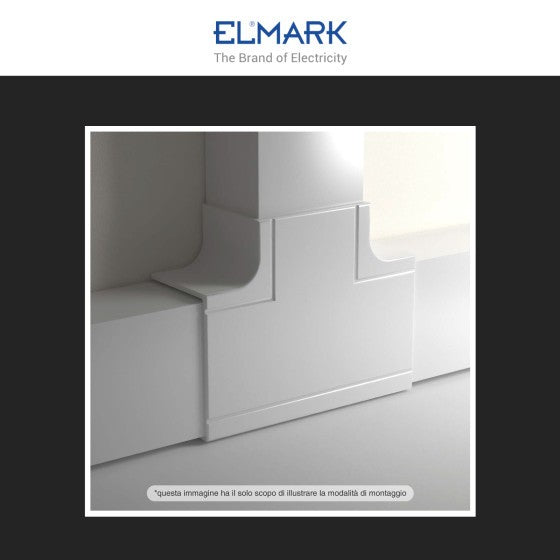 Angolo a T Per 3 Canaline Passacavi 100X60 In Plastica Bianco ART. 562100603 ELMARK