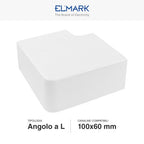 Angolo a L Per 2 Canaline Passacavi 100X60 In Plastica Bianco ART. 562100604 ELMARK