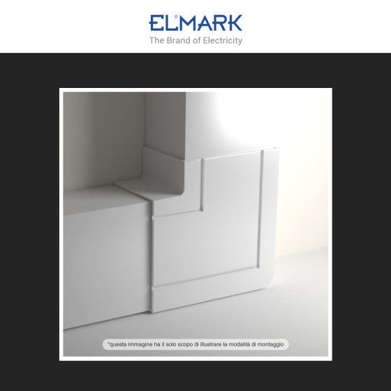 Angolo a L Per 2 Canaline Passacavi 100X60 In Plastica Bianco ART. 562100604 ELMARK