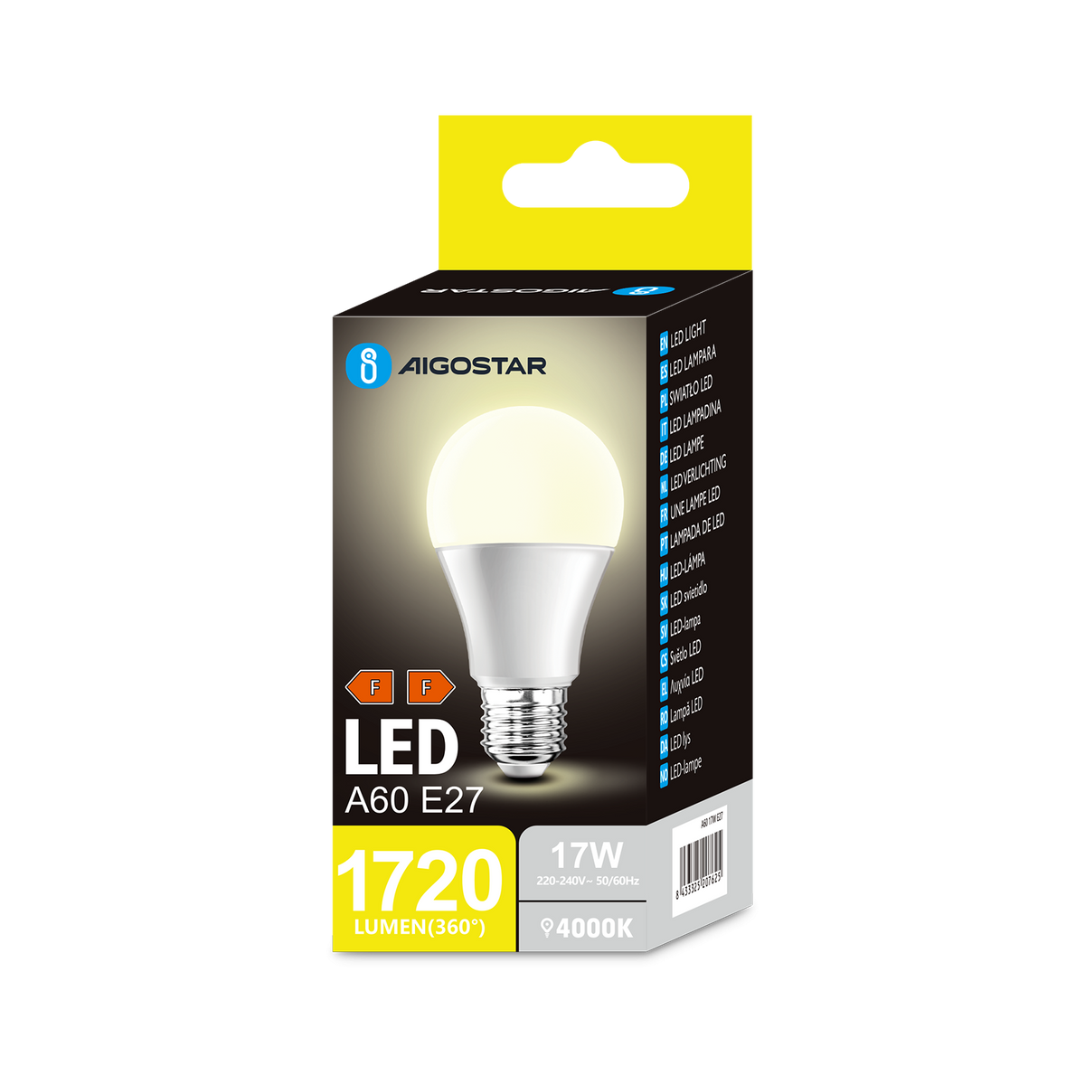 Lampadina LED A5 A60 17W E27 Luce Naturale 4000K 1720lm