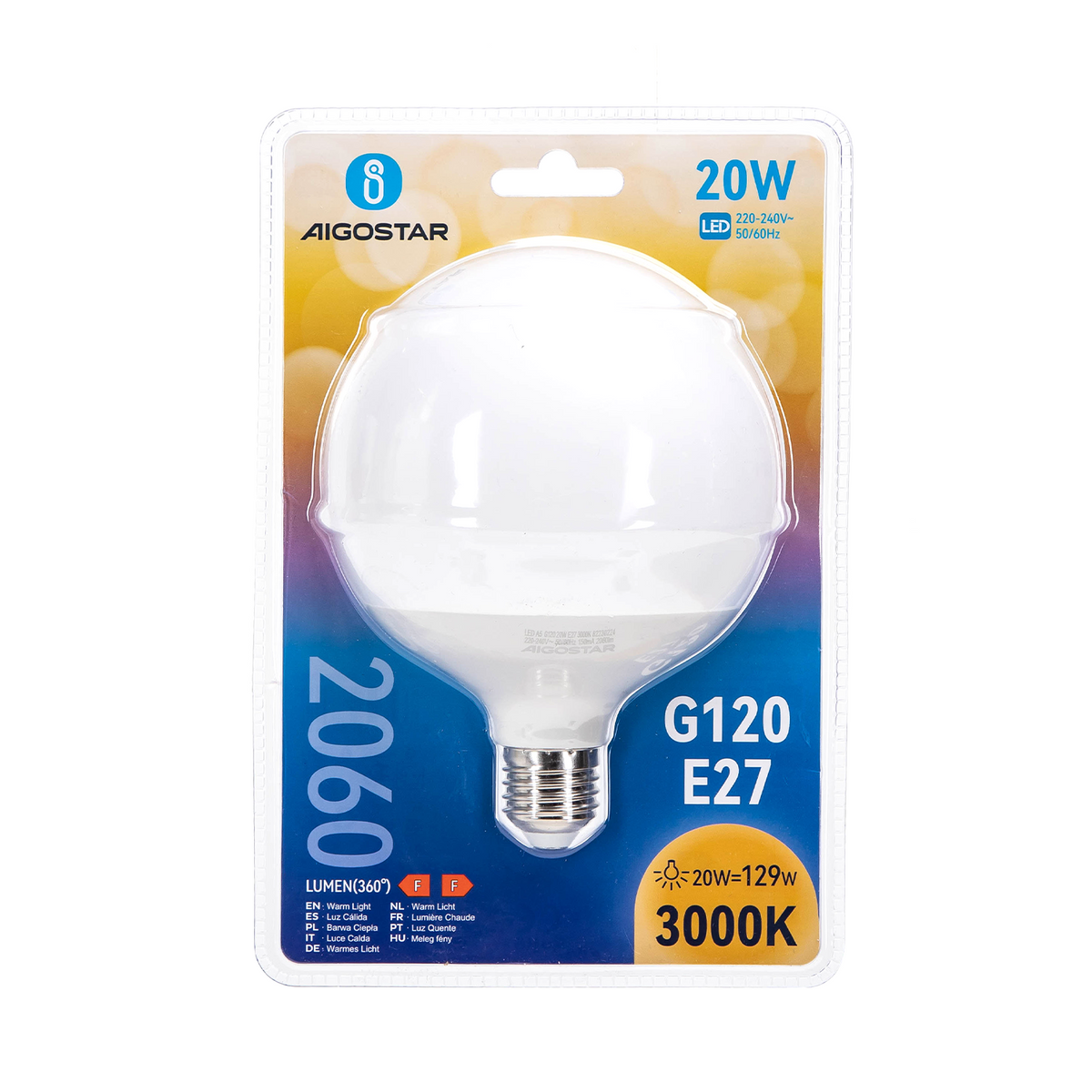 Lampadina Led G120 E27 20W Bianco Caldo 3000K 2060Lm