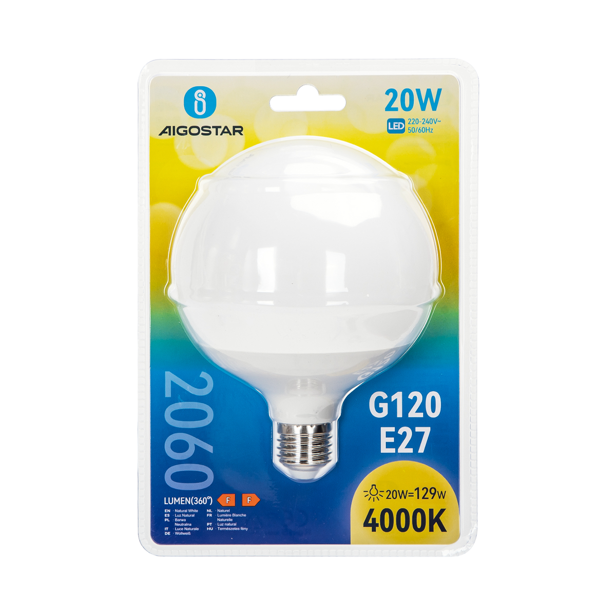 Lampadina Led G120 E27 20W Bianco Neutro 4000K 2060Lm