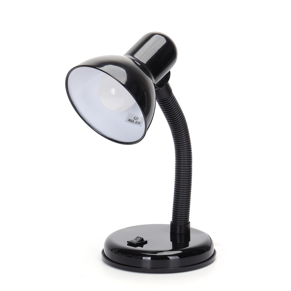 Lampada Da Tavolo Flessibile Attacco E27 Max 60W Nero