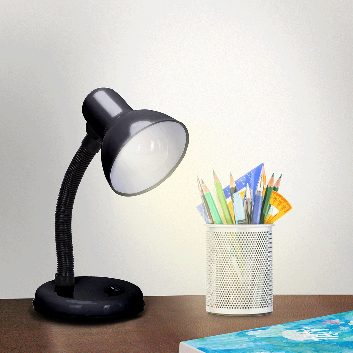 Lampada Da Tavolo Flessibile Attacco E27 Max 60W Nero