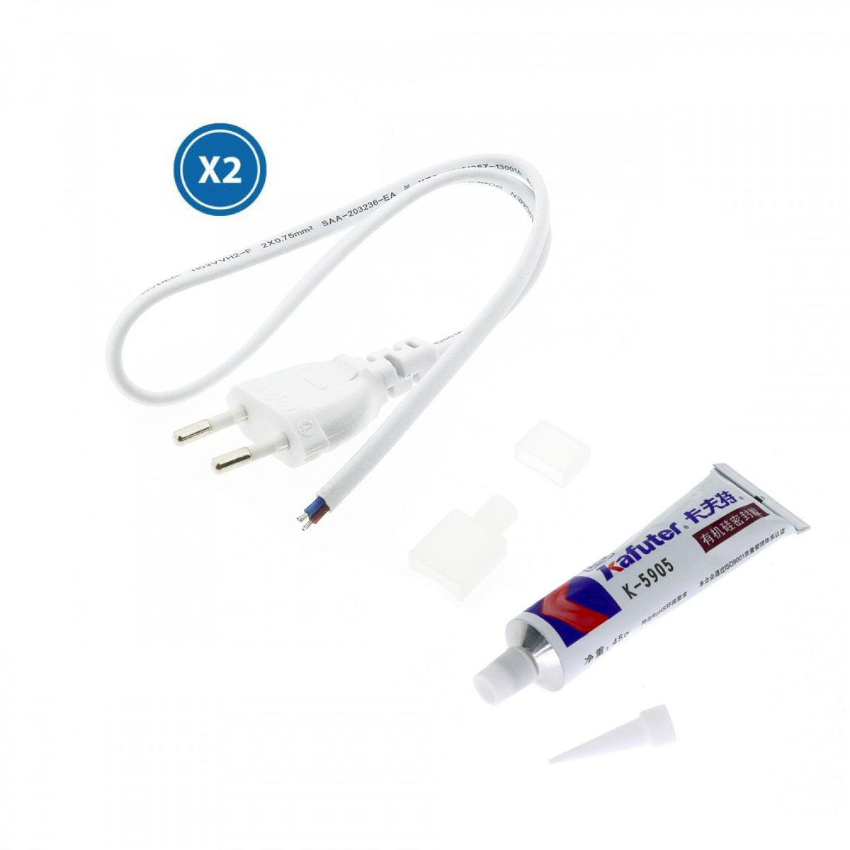 Cavo Adattatore + Silicone Per Striscia Led 220Vac Bergamo