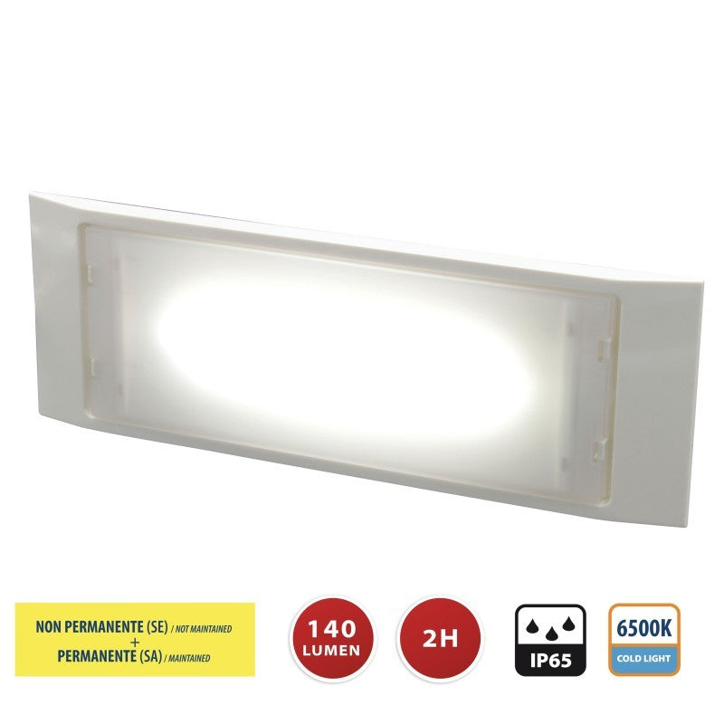 Lampada di Emergenza SA + SE 140 Lumen IP65 Velamp Holly