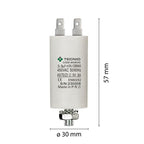 Condensatore Permanente Per Motori Elettrici 3.5 µF 450V. Dado M8