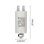 Condensatore Permanente Per Motori Elettrici 6 µF 450V. Dado M8