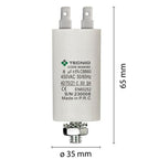 Condensatore Permanente Per Motori Elettrici 8 µF 450V. Dado M8