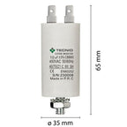 Condensatore Permanente Per Motori Elettrici 10 µF 450V. Dado M8