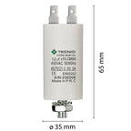 Condensatore Permanente Per Motori Elettrici 12 µF 450V. Dado M8