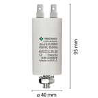 Condensatore Permanente Per Motori Elettrici 30 µF 450V. Dado M8