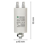 Condensatore Permanente Per Motori Elettrici 35 µF 450V. Dado M8