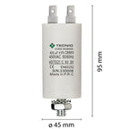 Condensatore Permanente Per Motori Elettrici 40 µF 450V. Dado M8
