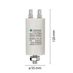 Condensatore Permanente Per Motori Elettrici 80 µF 450V. Dado M8