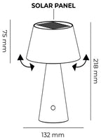 Lampada da Tavolo LED Solare e USB-C TIZIA Blu 2,6W 3000K IP54