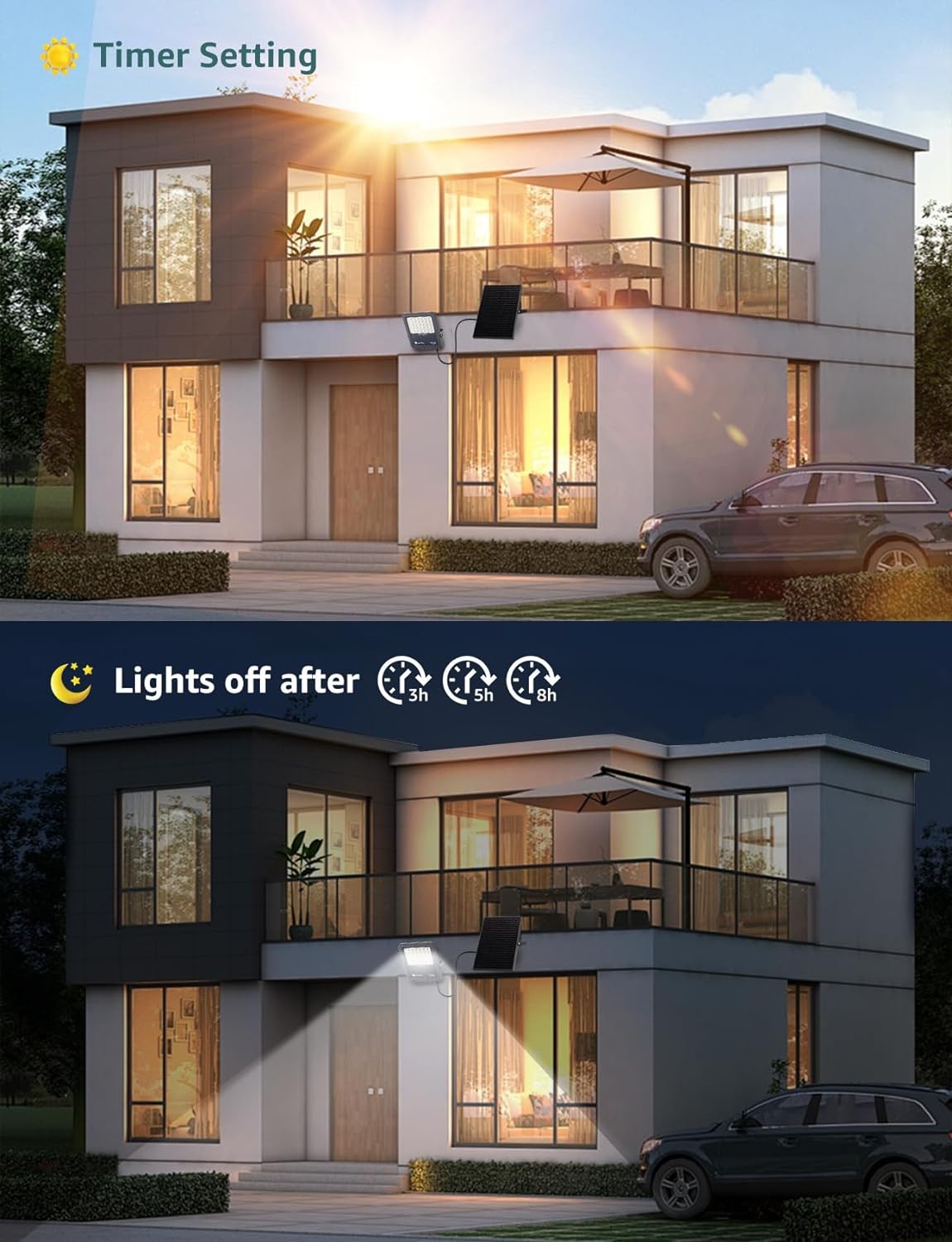 Faro Con Pannello Solare 200W 6500K 2000 Lumen IP65 SP05