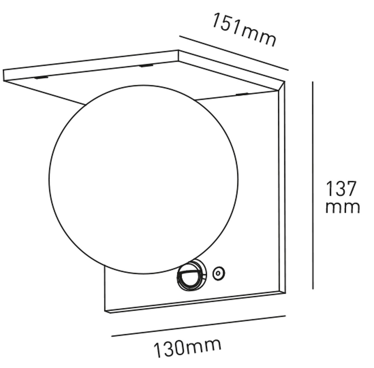 Applique Solare Nera 5,2W 1000LM IP54 Bot Lighting MOON 4000K